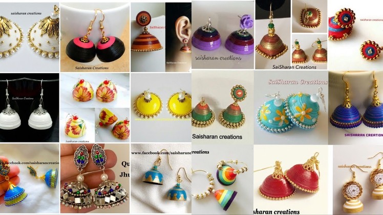 My over all Paper made jhumkas.Paper Quilling Jhumkas collection.jhumkas from 2016-2019.Handmade