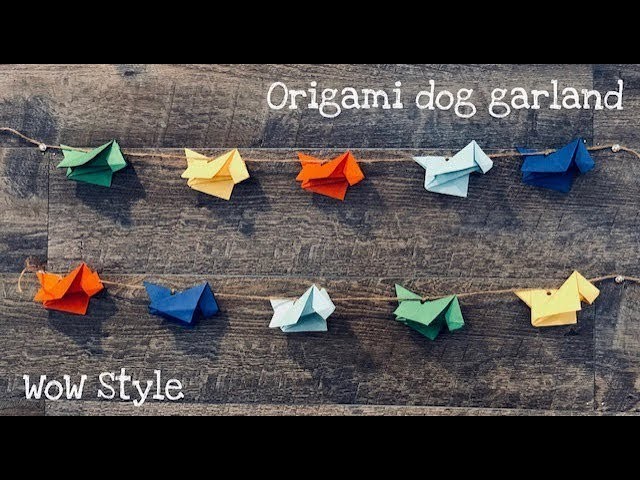 Origami dog tutorial. paper garland decor
