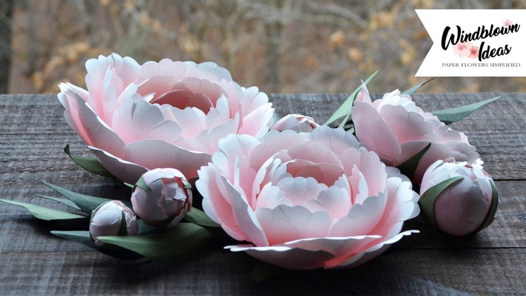 Paper Flower Tutorial - Ball Peony with Buds