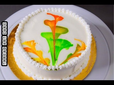 Thread art on the cake cream|| String Art || Cake Decoration tutorial || String Art