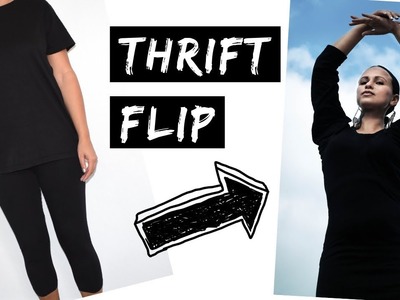 Thrift Flip DIY. Upcycling Dress from Leggings & T-Shirt. Thrifted Transformations CHALLENGE