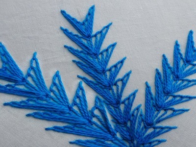 Basic hand embroidery modified stitch,buttonhole stitch variation | leaf embroidery