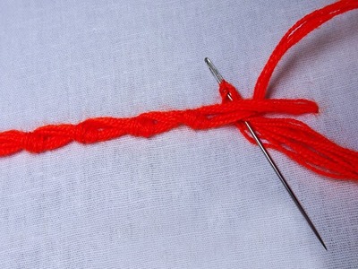 Basic hand embroidery tutorial: Portuguese Knotted Stem stitch