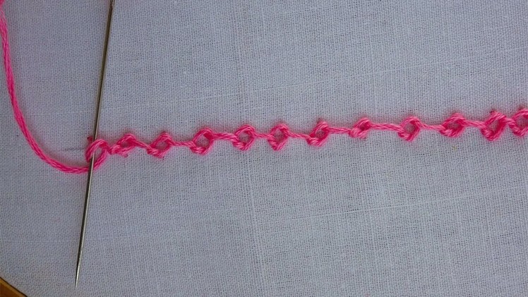 Basic hand embroidery tutorial: knotted chain stitch| hand embroidery for beginner