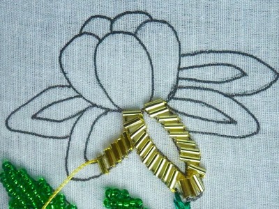 Bead flower hand embroidery tutorial| beads flower embroidery