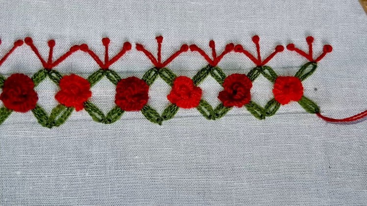 Beautiful border line design for kameez | Hand embroidery border line design.