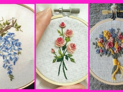Beautiful hand embroidery flower designs.