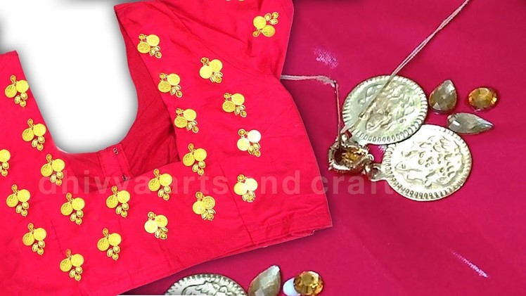 Beautiful hand embroidery on stitched blouse | normal stitching same like aari designs | diy | #217