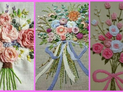 Beautiful Hand work embroidered bouquet flower