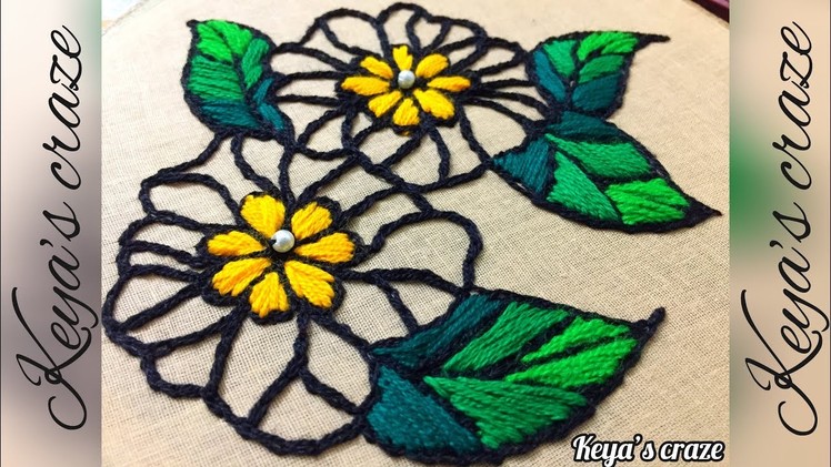 Beginners Flower design embroidery 2019 | Beginners hand embroidery patterns | Keya's craze