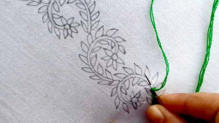 Border design tutorial for beginners | hand embroidery beautiful border design.