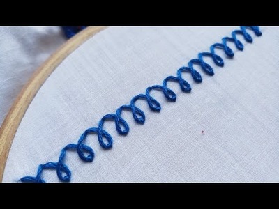 Criss Cross Chain Stitch Border Embroidery (Hand Embroidery Work)