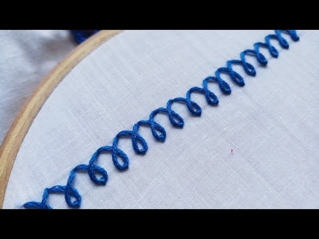 Criss Cross Chain Stitch Border Embroidery (Hand Embroidery Work)