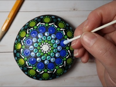 EASY Dot Mandala Stone Painting Using ONLY a Qtip & Pencil FULL TUTORIAL How To | Lydia May