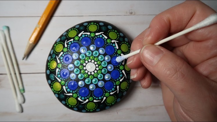 EASY Dot Mandala Stone Painting Using ONLY a Qtip & Pencil FULL TUTORIAL How To | Lydia May