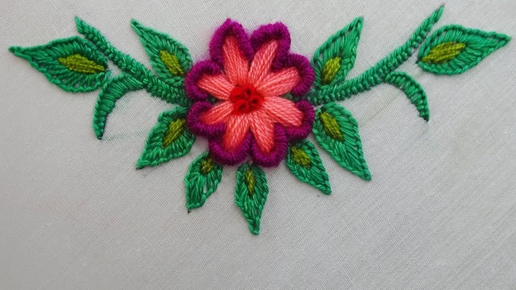 Easy neck hand embroidery for kurti |modern hand embroidery