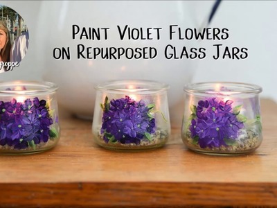 Easy Paint Violet Flowers on Glass