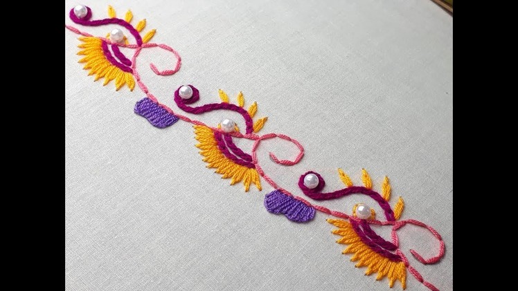Embroidery Border design stitch | Hand embroidery border design