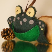 Felt Frog Pouch Purse Plush Soft Animal Hanging Wildlife Pocket