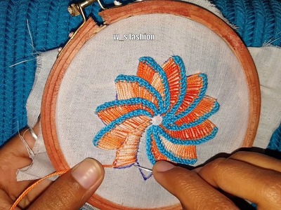 Hand Embroidery Amazing Flower Design Easy Hand Stitch Embroidery Work