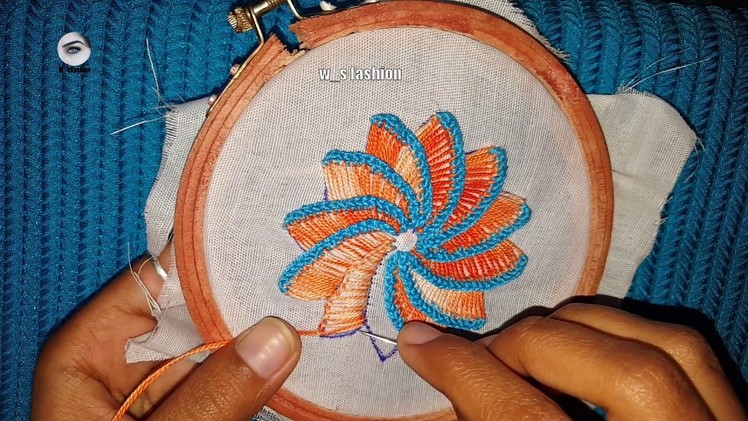 Hand Embroidery Amazing Flower Design Easy Hand Stitch Embroidery Work