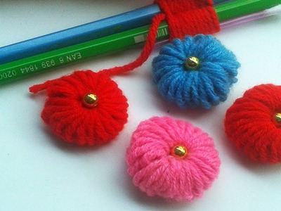 Hand Embroidery Amazing Tricks Easy Beautiful Woolen Flower Making With Pencils New woolen flower.