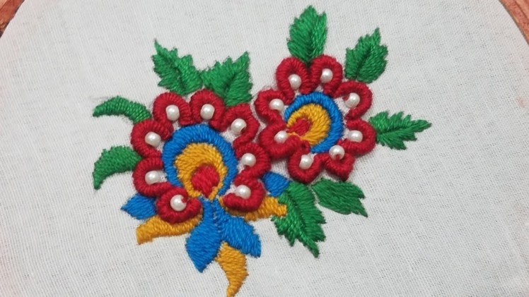Hand embroidery beautiful flower all over design for cusion covers & bedsheet,Easy hand stitch