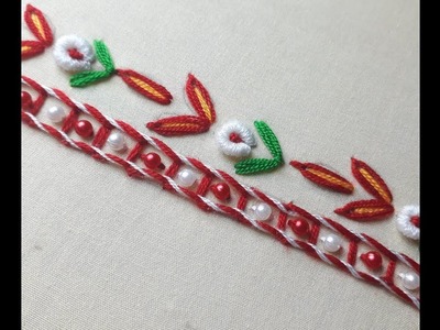 Hand embroidery Border design | Embroidery border design