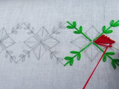 Hand Embroidery, Border Line Embroidery Design, Easy Border Design