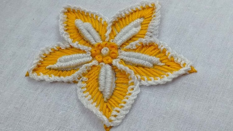Hand embroidery  button hole stitch design