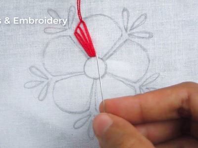Hand Embroidery, Button Hole Stitch Flower Embroidery