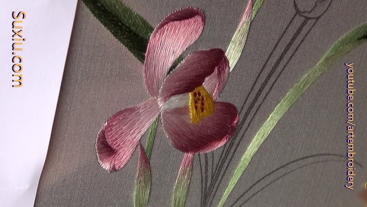 Hand embroidery chinese suzhou embroidery orchid(3) (broderie ricami)