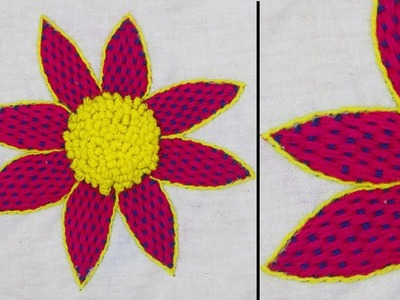 Hand Embroidery Designs | Flower Embroidery| Hand Embroidery For Beginners - MS CRAFTS