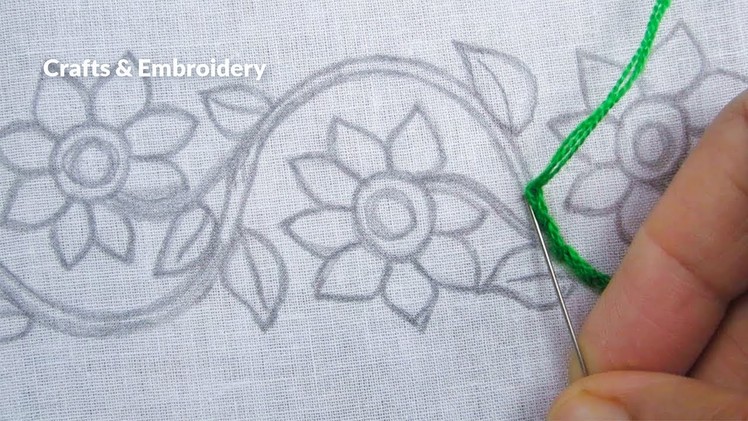 Hand Embroidery, Easy Border Line Embroidery Design