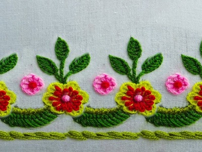 Hand embroidery easy border line design |border line hand embroidery