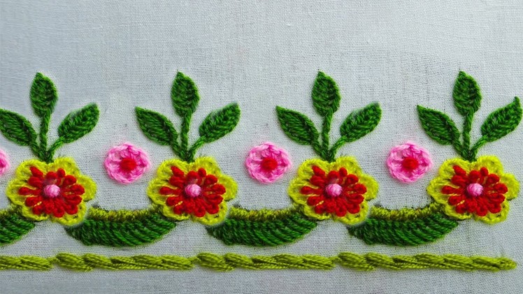 Hand embroidery easy border line design |border line hand embroidery