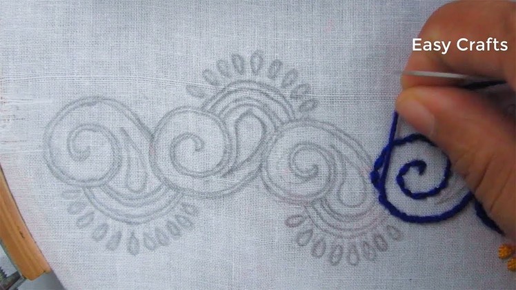 Hand embroidery,Easy border embroidery design tutorial 11