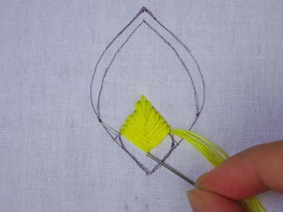Hand embroidery fancy flower design |flower petal embroidery