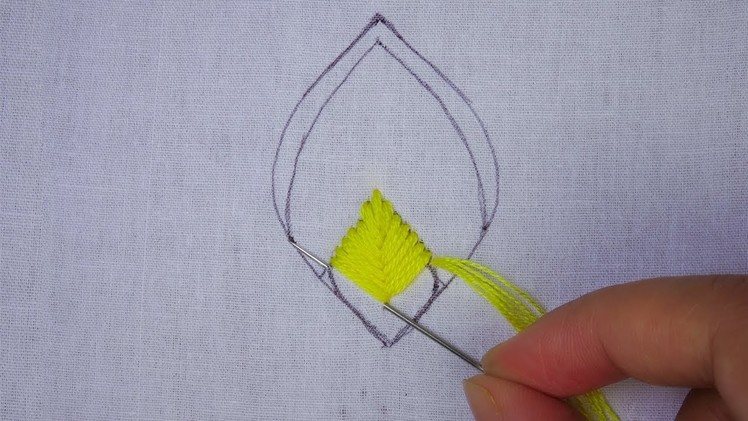 Hand embroidery fancy flower design |flower petal embroidery