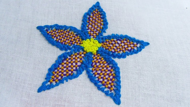Hand embroidery,fancy flower embroidery design tutorial
