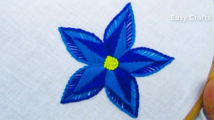 Hand embroidery,Fancy flower embroidery,Amazing flower embroidery design tutorial