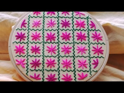 Hand Embroidery,Latest Nakshi Kantha design stitches tutorial#30, नक्षी कंध सिलाई,নকশী কাঁথা সেলাই
