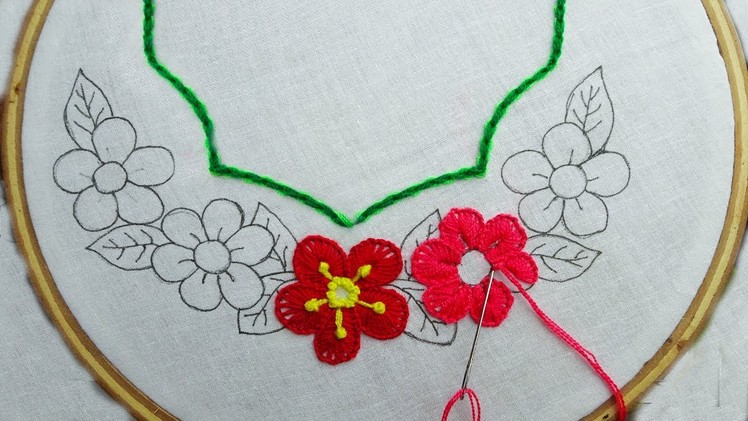 Hand Embroidery latest Neck line Stitch |hand embroidery for dress
