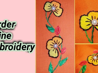 Hand embroidery : simple border line tutorial for beginners #2