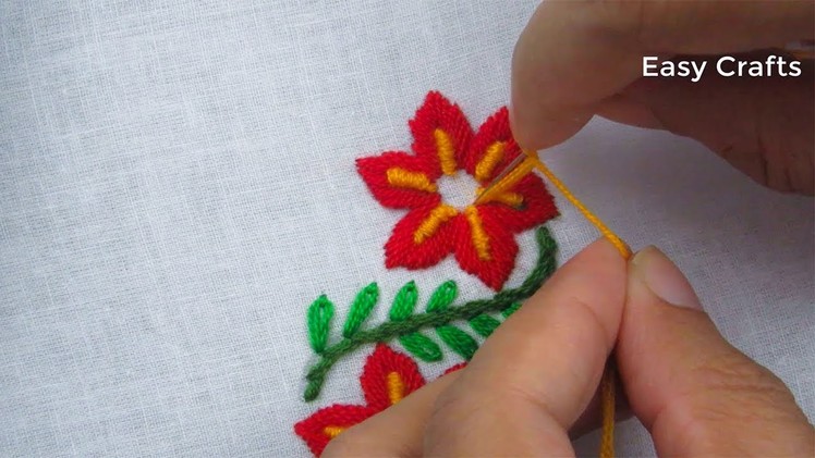 Hand embroidery,Simple border embroidery design tutorial