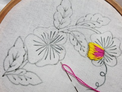 Hand Embroidery. very very easy , Basic All over' Border  Design.