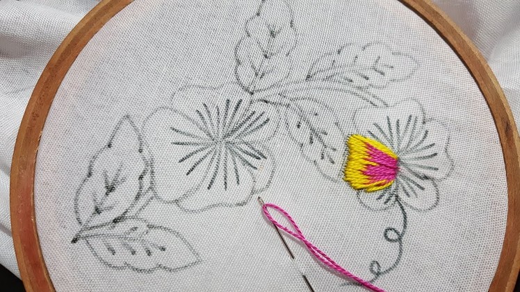 Hand Embroidery. very very easy , Basic All over' Border  Design.