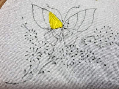 Hand Embroidery With All Over Fabric Embroidery Stitch Work Design