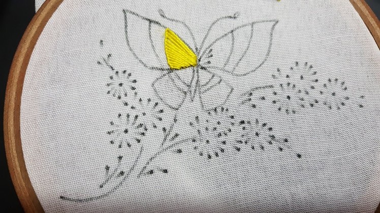 Hand Embroidery With All Over Fabric Embroidery Stitch Work Design