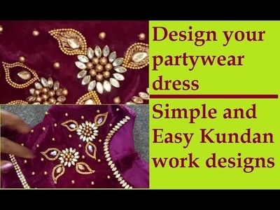 Hand Work Embroidery with Kundan | Kundan Embroidery Work